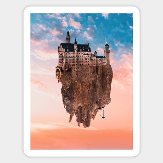 Surreal castle Sticker by Illusory contours